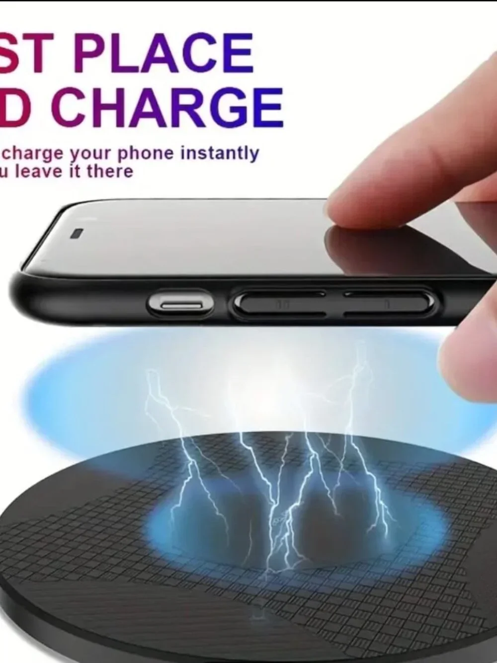 10W Wireless Charger Pad Stand Desktop Ultra-Thin Fast Charging Dock Station